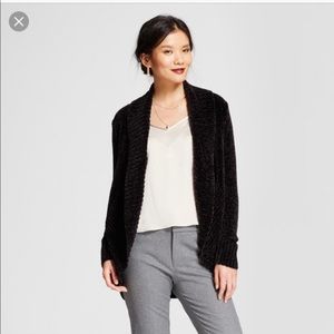 New Chenille Cardigan -black
